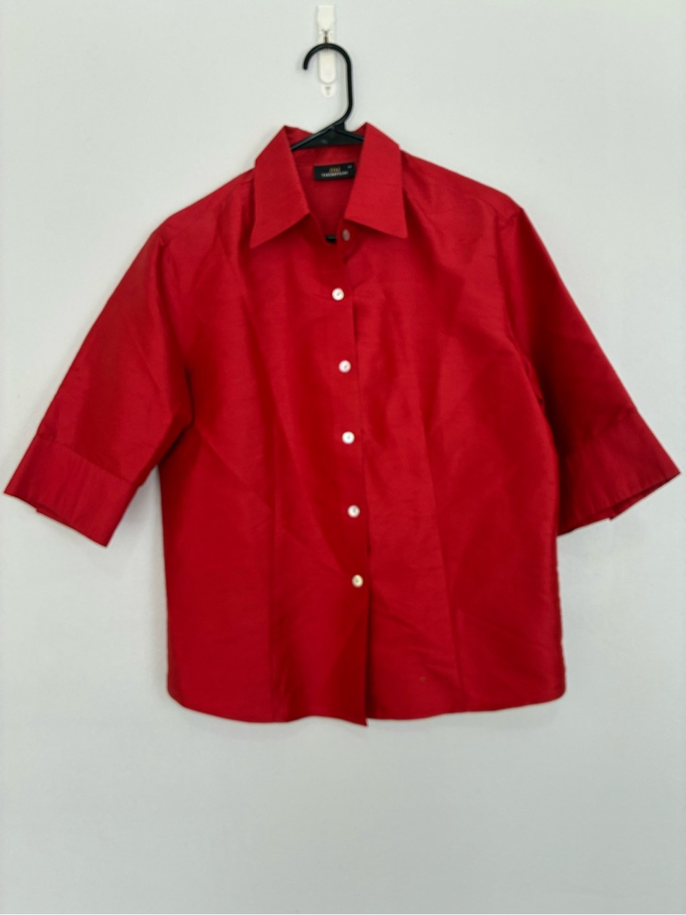 Jim Thompson Silk Bold Red Collared Button Shirt